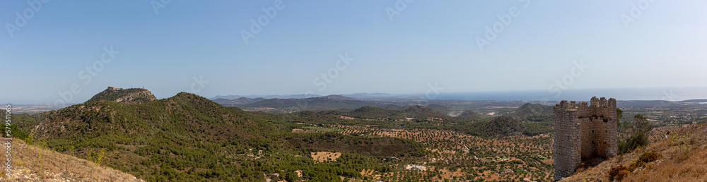 Fototapeta premium Panoramablick über den Osten der Insel Mallorca in Spanien