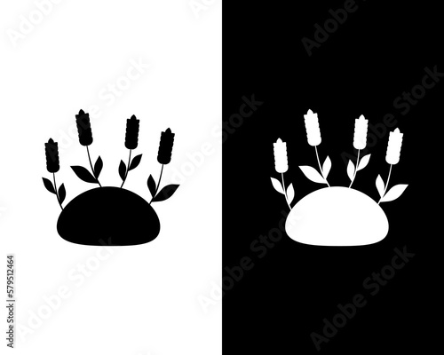 A group of black and white silhouettes for the Holiday Holy Week for your designs. Religious postcard and symbols. Vector illustration
