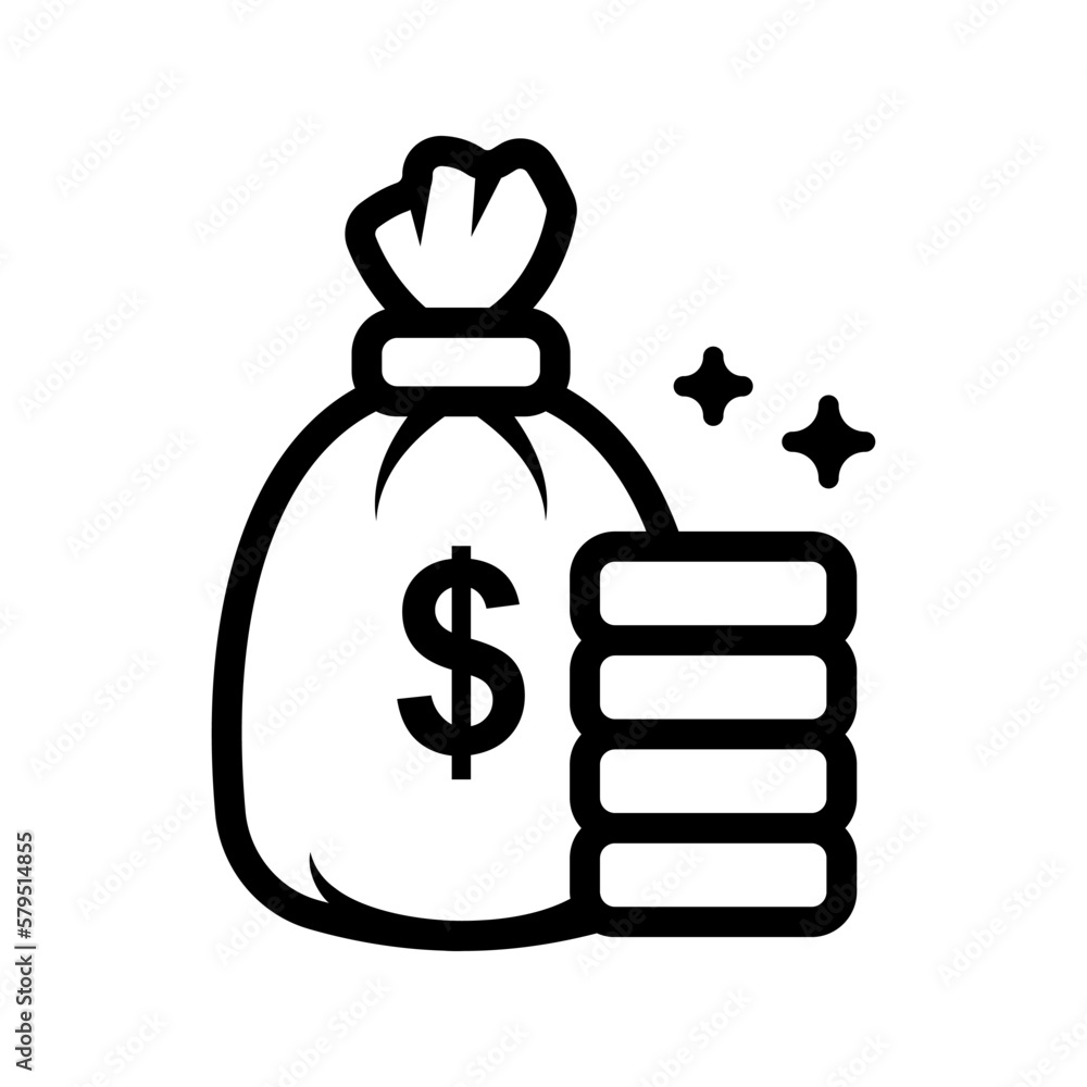 Money Bag icon. sign for mobile concept and web design. vector illustration Money Bag icon. sign for mobile concept and web design. vector illustration
