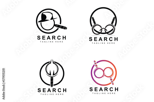 Search Logo Design  Detective Illustration  Home search  Glass Lens  Company Brand Vector