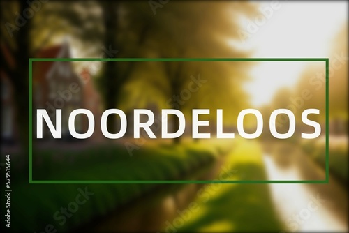 Noordeloos: Der Ortsname der niederländischen Stadt Noordeloos in der Region Zuid-Holland vor einem Foto photo
