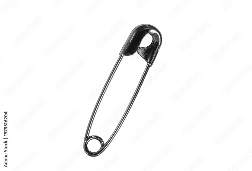 Safety pin macro detail isolated with cut out background. Safety pin macro detail isolated with cut out background.
