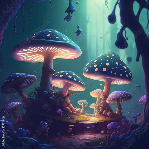 mushrooms in the forest