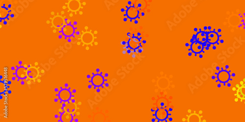 Light blue, yellow vector texture with disease symbols.