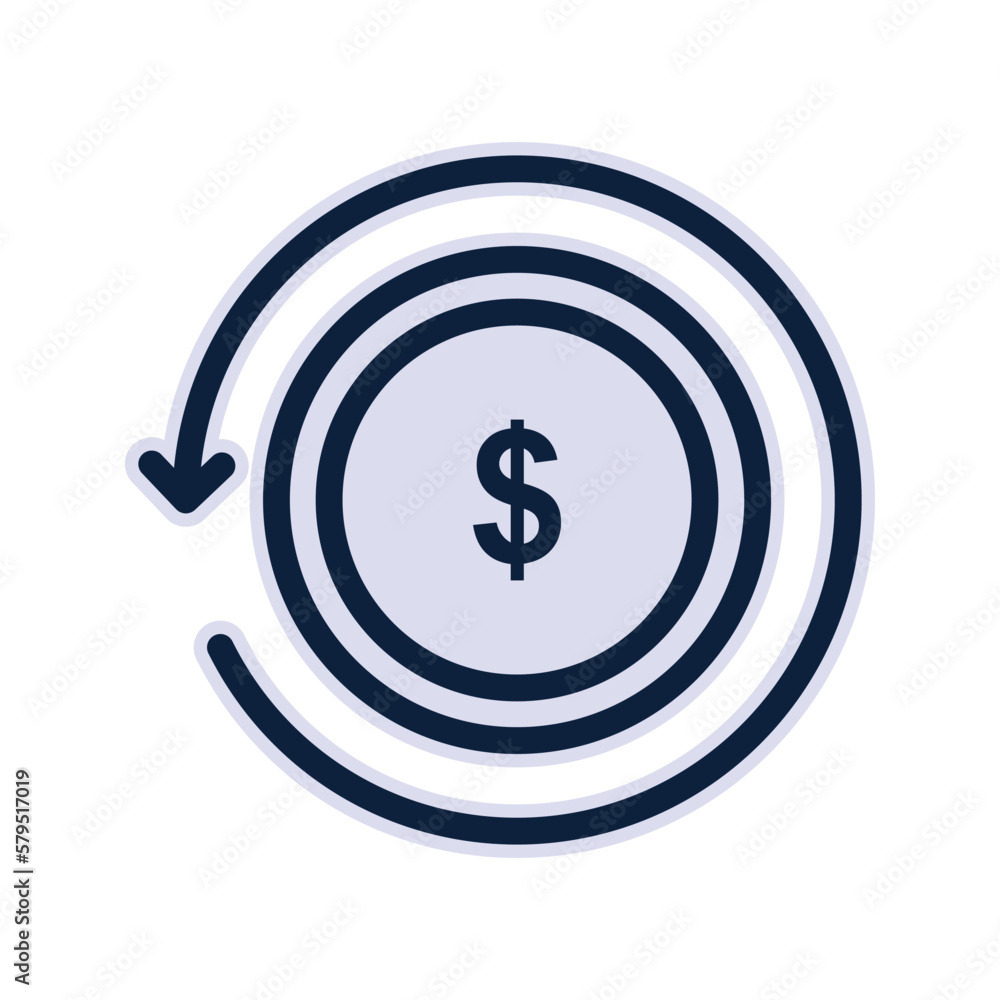 Refund icon. sign for mobile concept and web design. vector illustration Refund icon. sign for mobile concept and web design. vector illustration