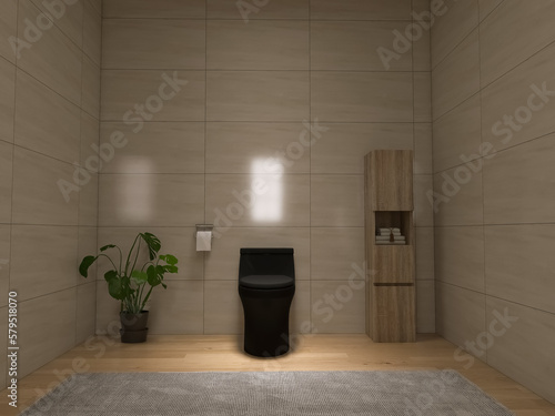 Fototapeta Naklejka Na Ścianę i Meble -  Bathroom interior design, 3d render, 3d illustration