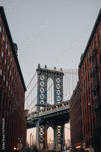 Dumbo with Manhattan bridge at Brooklyn New York