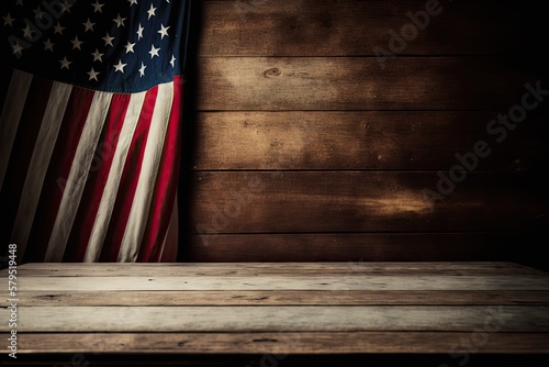 Empty Table with American F...