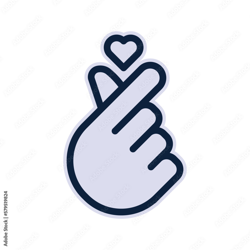 Heart finger icon. sign for mobile concept and web design. vector illustration Heart finger icon. sign for mobile concept and web design. vector illustration