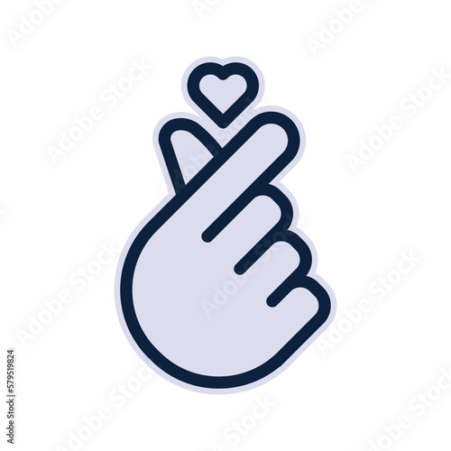 Heart finger icon. sign for mobile concept and web design. vector illustration