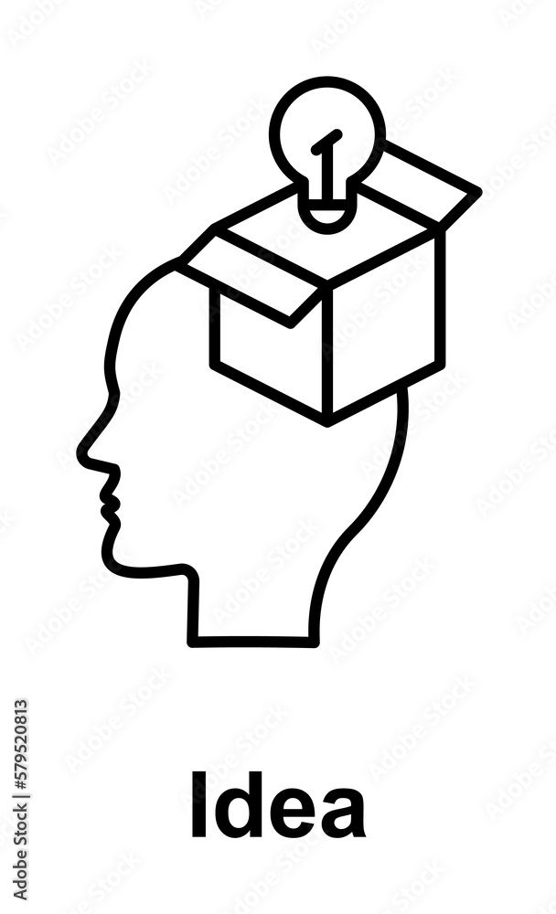Brain, bulb, gift icon illustration design art Brain, bulb, gift icon illustration design art