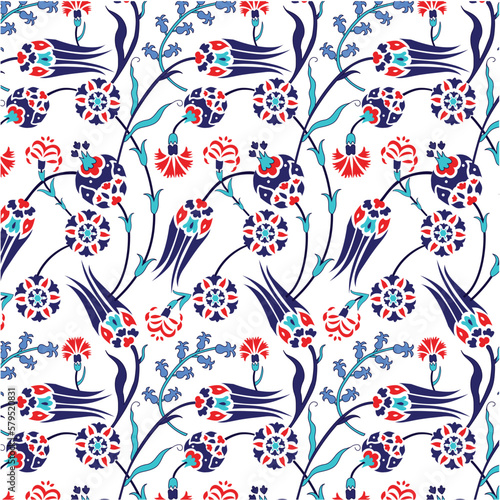 iznik tulip pattern tiled ethnic ivy islamic figures