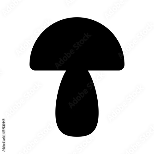 Mushroom icon. Poisonous and edible mushroom black silhouette. Vector isolated on background.