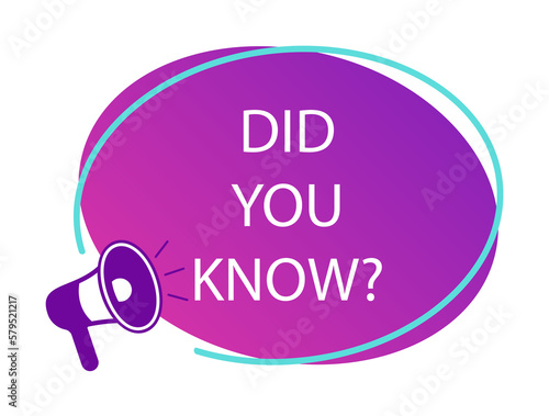 did you know tag, color, megaphone, purple icon