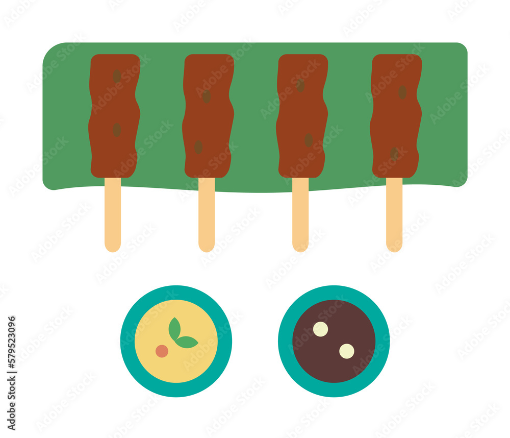 Satay food icon illustration design art Satay food icon illustration design art