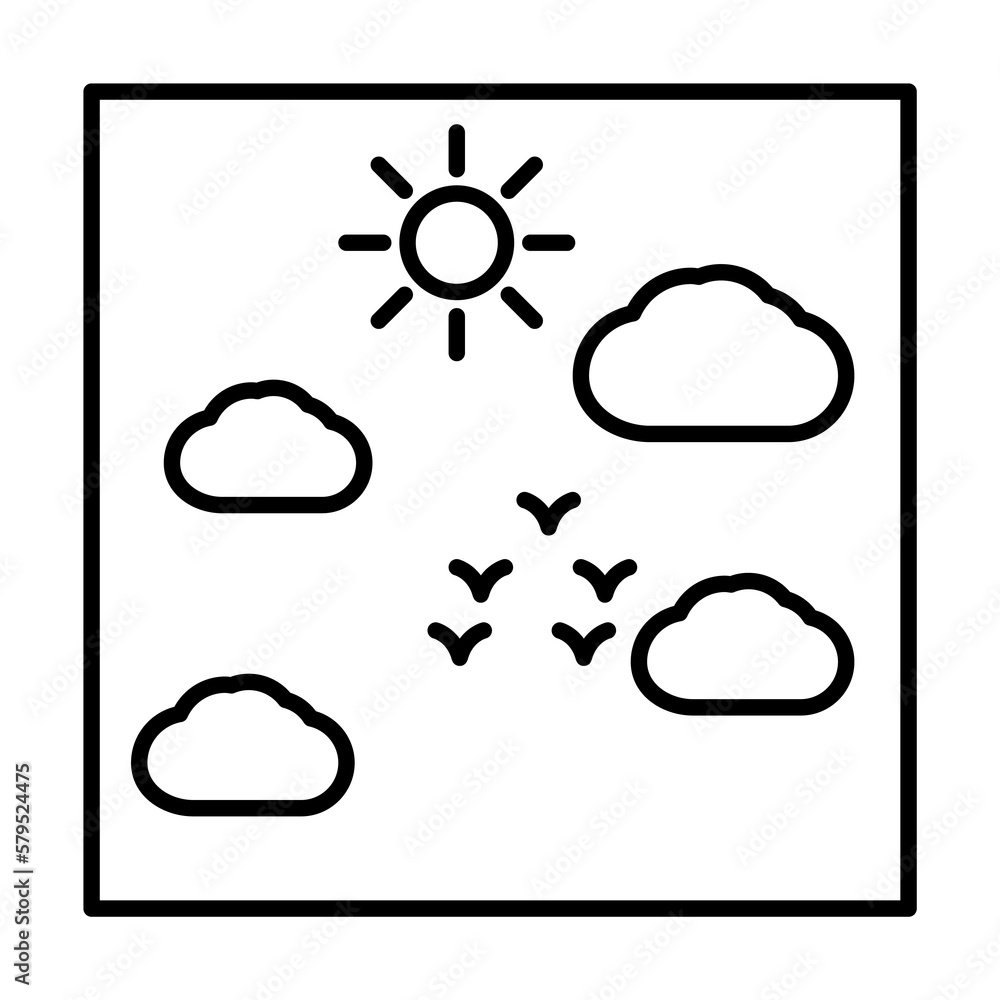 sky outline icon illustration design art sky outline icon illustration design art