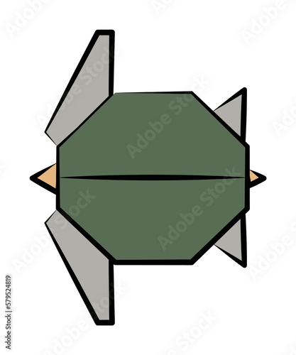 turtle colored origami style icon