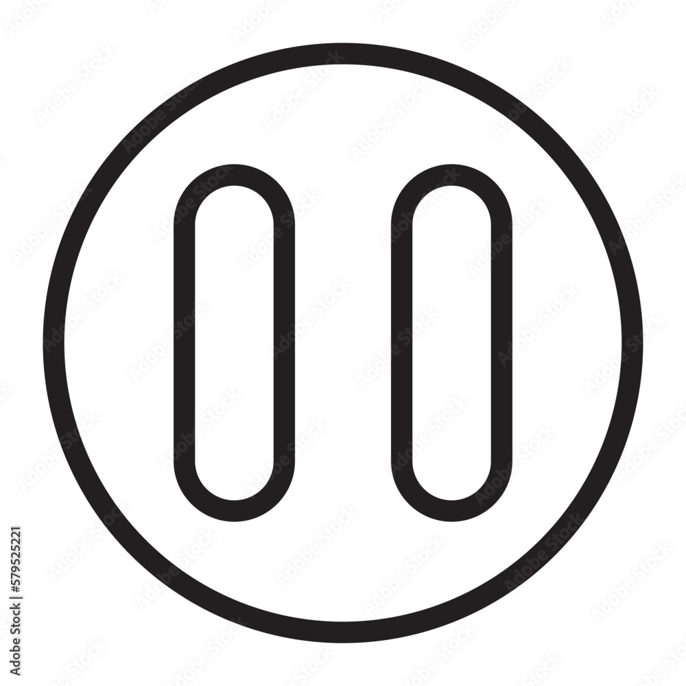 pause button line icon pause button line icon