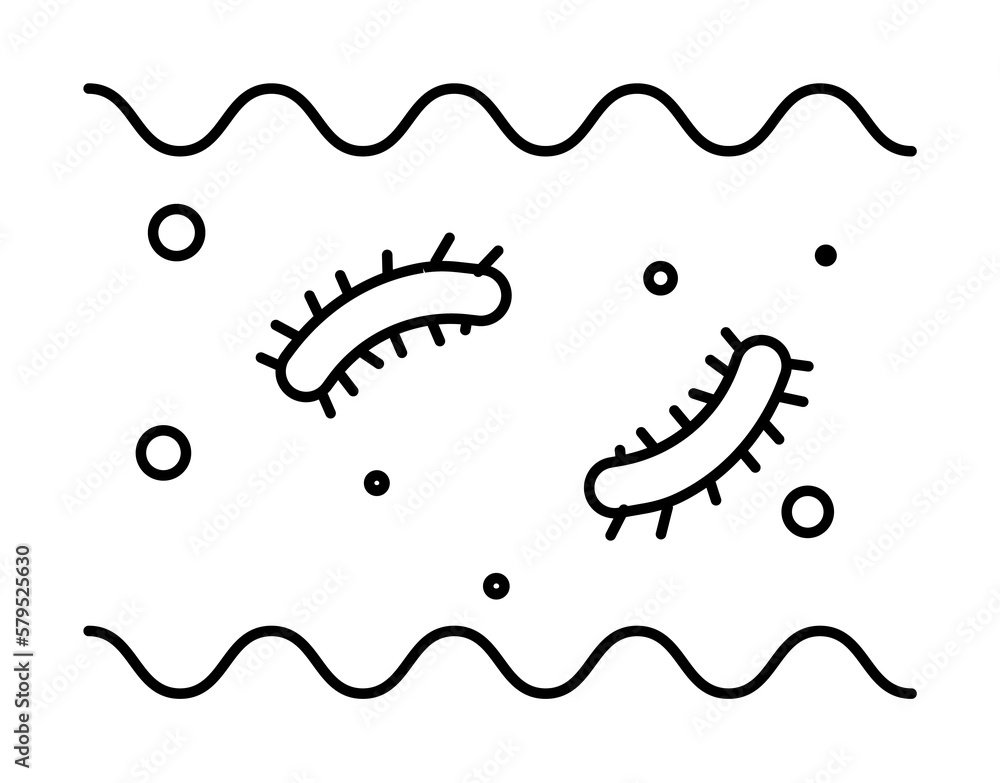 Intestinal flora intestine concept line icon Intestinal flora intestine concept line icon