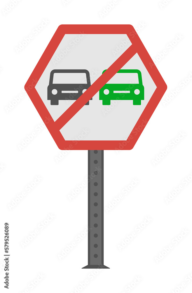 No overtaking colored icon illustration design art No overtaking colored icon illustration design art