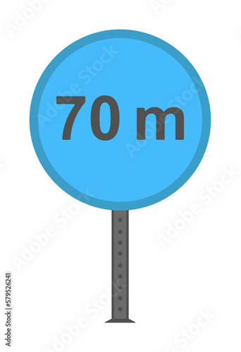 70 meter minimum distance colored icon