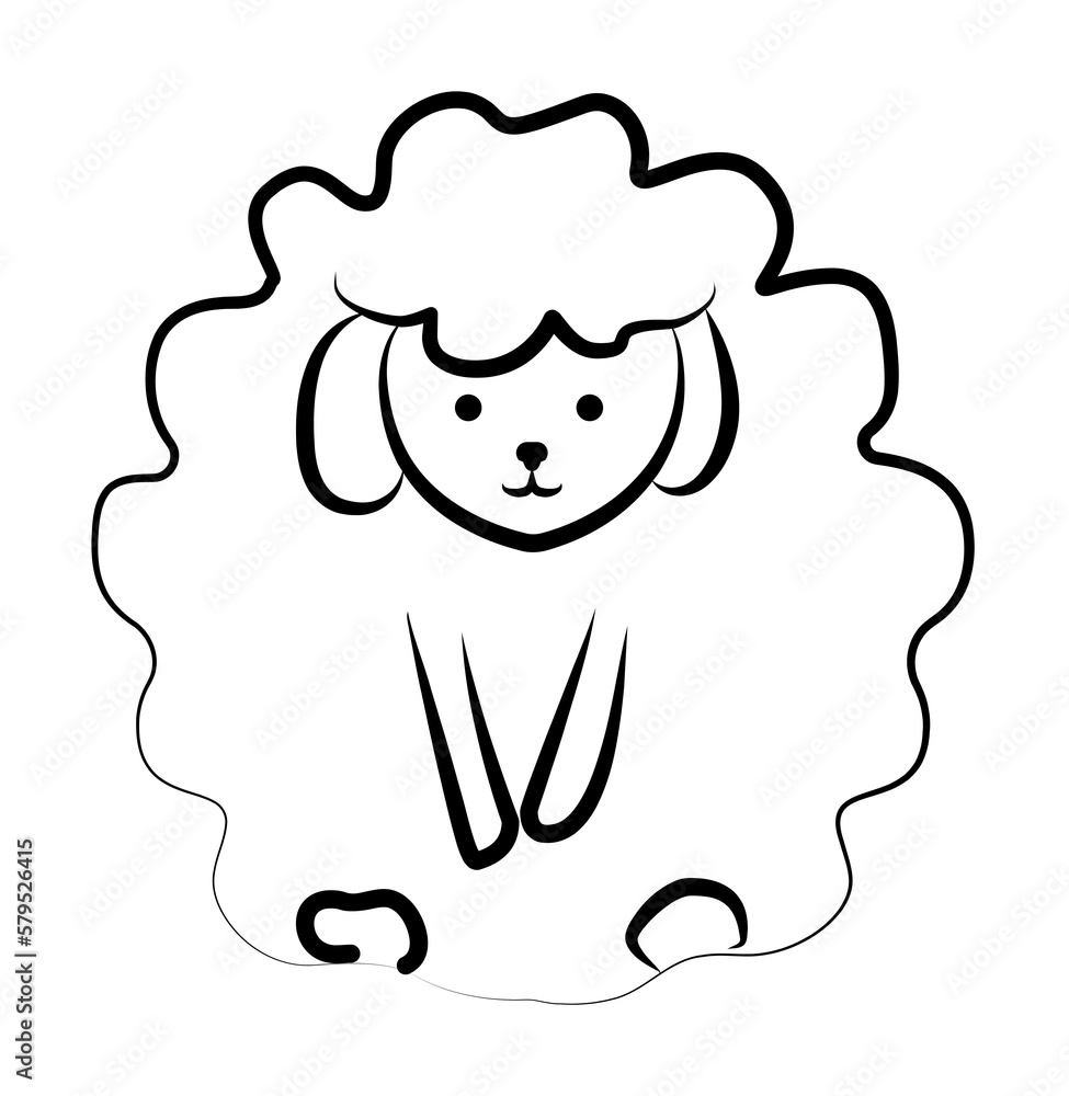 sheep icon in sketch style illustration design art sheep icon in sketch style illustration design art