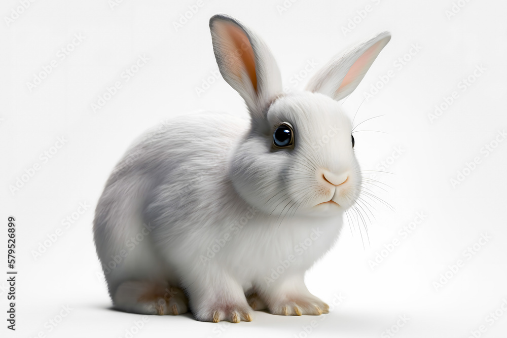 High definition realistic 3D Easter rabbit images for your design projects. White, brown or cartoon rabbits 10k