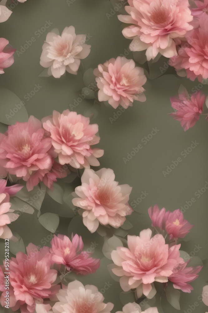 pink Floral wallpaper aesthetic design background 8k - generative ai