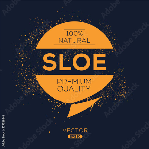 Creative (Sloe), Sloe label, vector illustration.