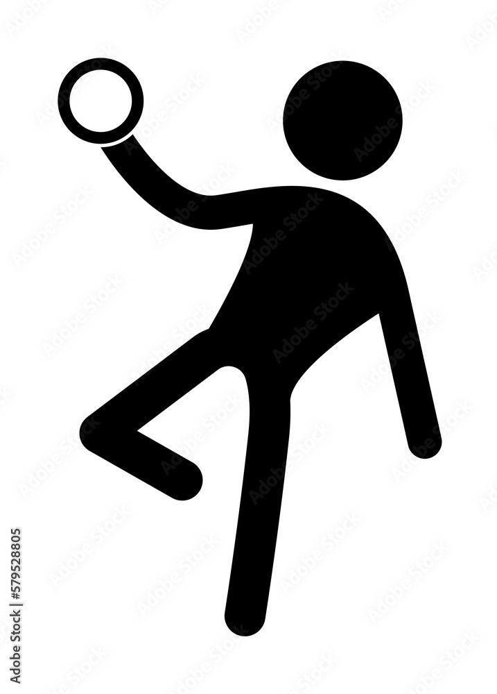 Gymnast with a ball icon illustration design art Gymnast with a ball icon illustration design art