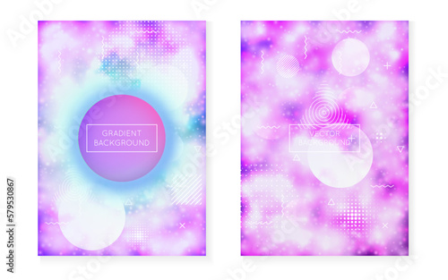 Neon Fluid. Violet Space Shape. Holographic Pattern. Round Graphic. Magic Halftone Template. Motion Flyer. Minimal Texture. Trendy Dots. Purple Neon Fluid