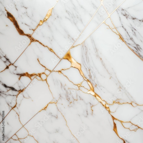 Gold Thread on White Marble Wallpaper background