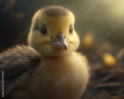 Small cute duckling