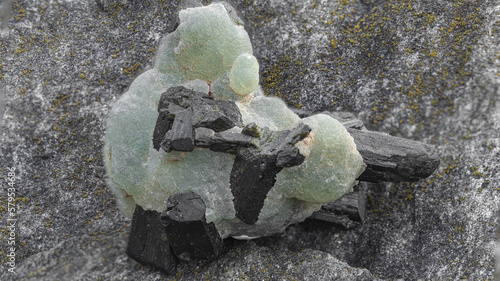 Piece of Prehnite mineral. Inosilicate of calcium and aluminium photo