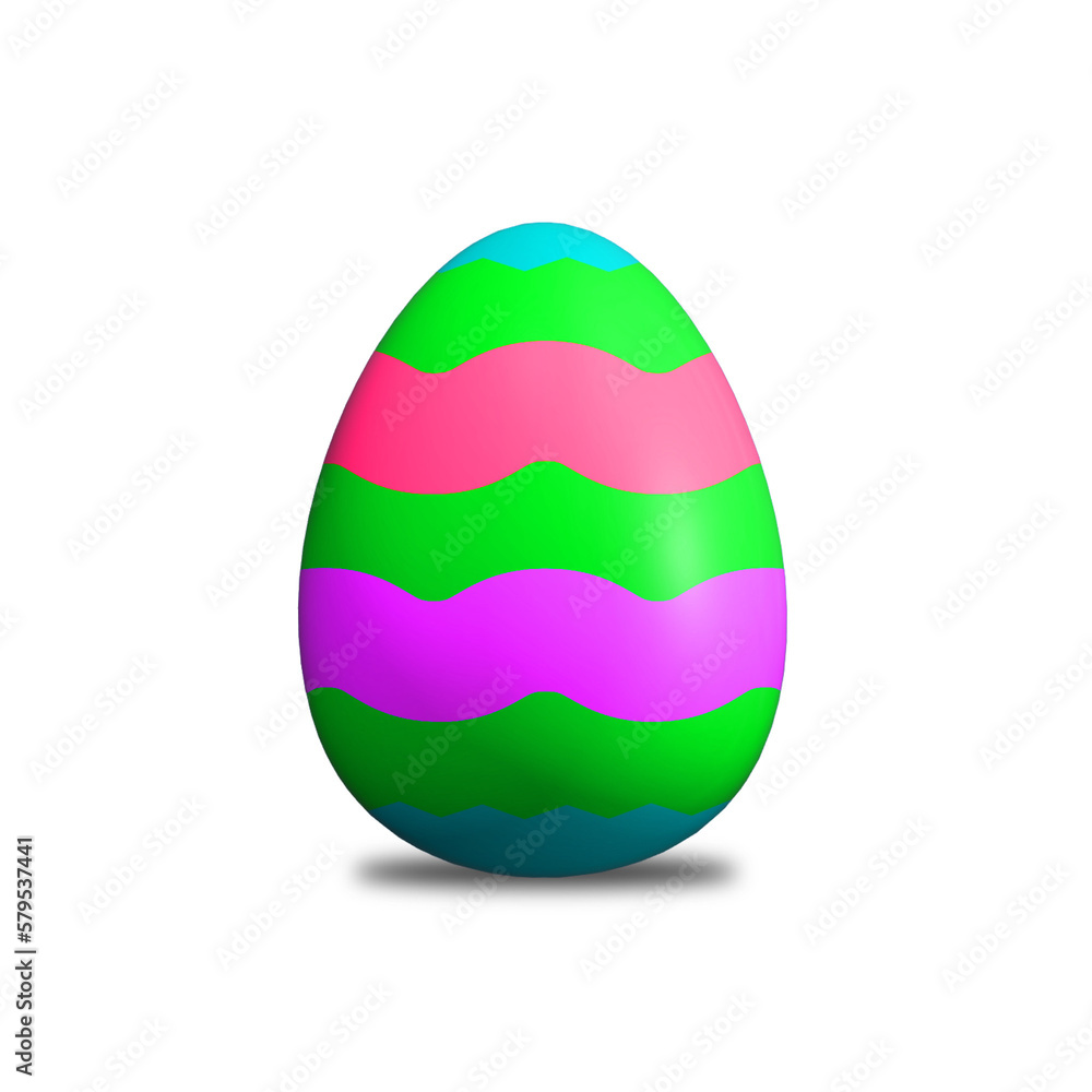 Realistic Bright Decorated 3D Easter Egg Realistic Bright Decorated 3D Easter Egg