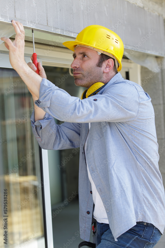 man tighten the screw stopper window man tighten the screw stopper window