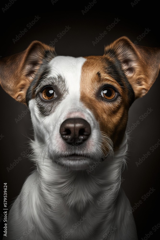 jack russell terrier, jack russell, portrait, Generative AI