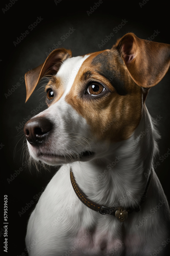 jack russell terrier, jack russell, portrait, Generative AI