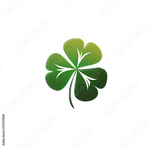 isolated four leaf green clover, png, transparent background, spring, summer, St. Patrick's Day, St. Paddy's Day, vertical, horizontal, close up, leaves, Generative AI © Purple Penguin GFX