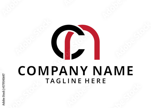 Initial letters cn logo, round linked chain shape lowercase logo modern design  