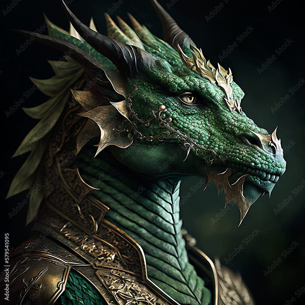 Legendary Green Dragon illustration Legendary Green Dragon illustration