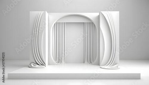 Luxury white elegant product display, podium