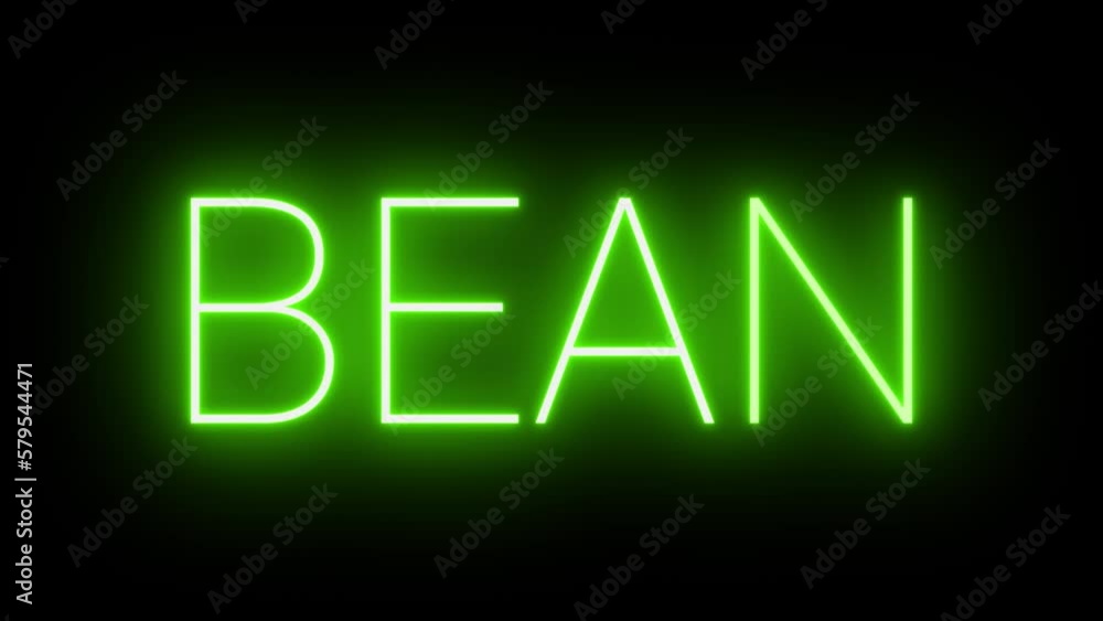 Bright neon glowing flickering green sign illuminated on black background Bright neon glowing flickering green sign illuminated on black background