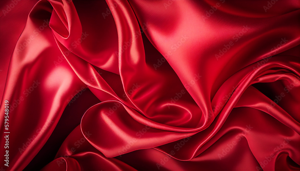 Obraz premium Red black silk satin background. Generative AI.