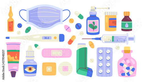 Canvas-taulu Set of medicines