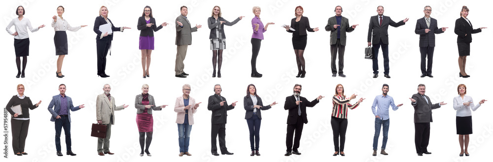 Obraz premium group of business people showing thumbs up isolated