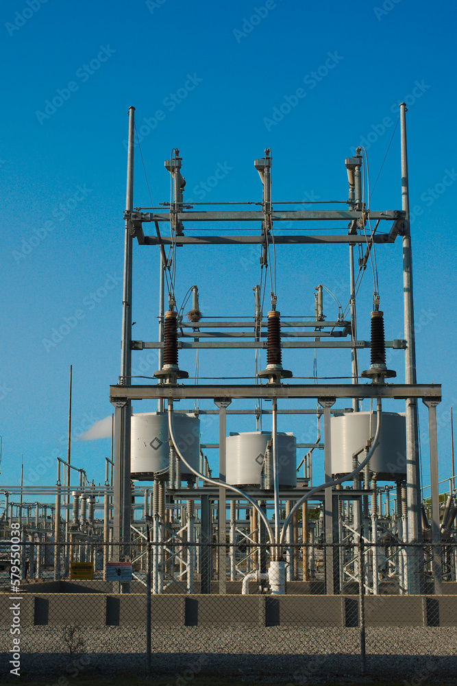 Electric Substation with Blue Sky Electric Substation with Blue Sky