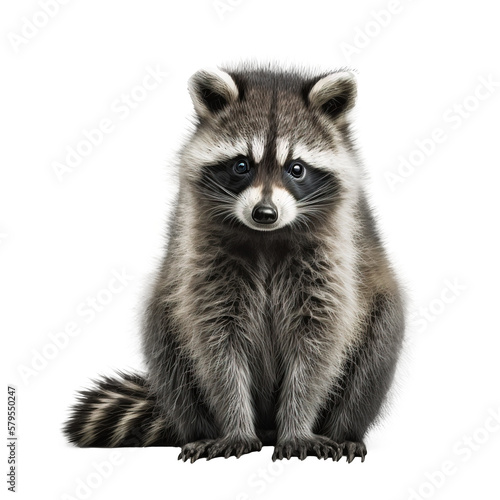 Fotobehang raccoon isolated on  background