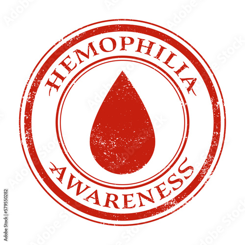A grunge circle stamp for Hemophilia Awareness
