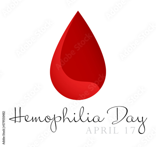 Hemophilia Day, April 17 and red drop design
